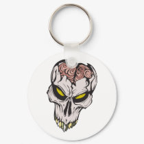 cracked brain skull keychains by halloweenie cracked brain skull keychains