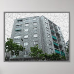 Cracked building poster