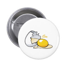 cracked egg pinback button