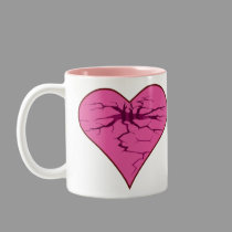 Cracked heart mugs