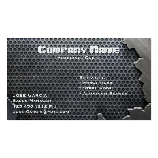 Cracked Metal Business Card Template (front side)