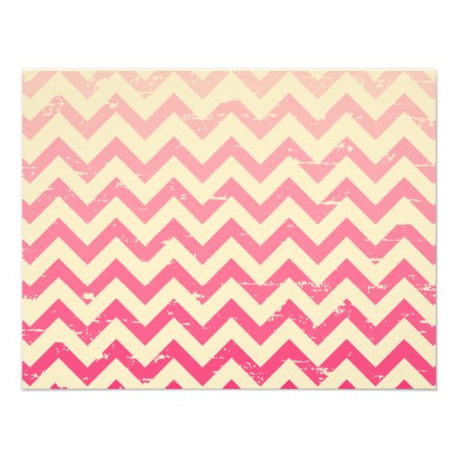 Cracked Pink Ombre Zigzag Party Invitation