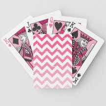 Cracked Pink Ombre Zigzag Playing Cards