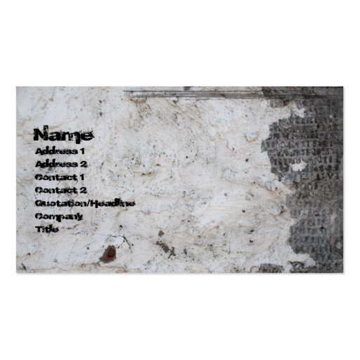 Cracked Plaster Gothic Grunge Business Card (front side)