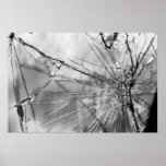 Cracked Windshield B&W posters