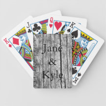 Cracked Wood Bicycle Poker Cards