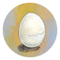 Cracking - beautiful egg potential rebirth art round stickers