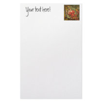 Crackle Tile - Lady in Red Customized Stationery