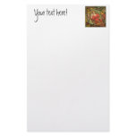Crackle Tile - Lady in Red Customized Stationery