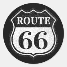 Crackled Rte 66 Sticker
