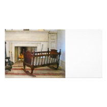 Cradle Near Fireplace Picture Card