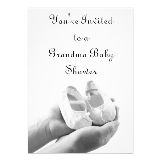 Cradled Baby Shoes Personalized Invitation