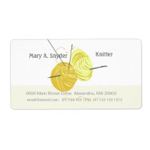 Craft Artist Knitter Yarn  Needles Custom Shipping Label