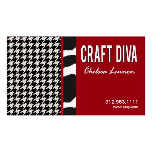 Craft Diva Artist Handicrafts Knitting Quilting Business Card Template (front side)