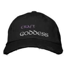Craft Goddess Distressed Cap Embroidered Baseball Cap
