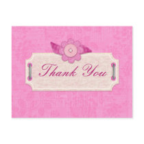 Craft Style Pink Thank You Card postcards by mariannegilliand Craft Style Pink Thank You Card postcards