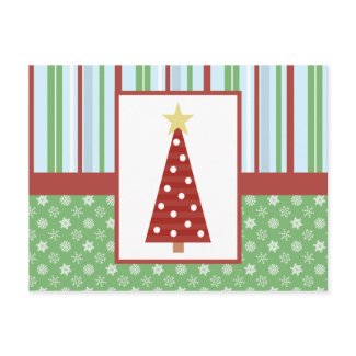 Craft Style Red Tree Holiday Postcard postcard