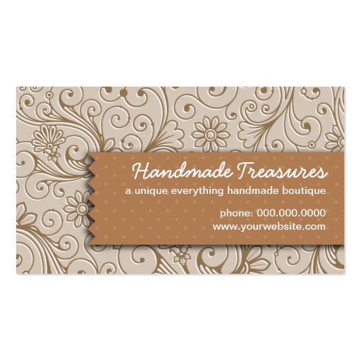 Crafters Floral Handmade Business Card Templates (front side)