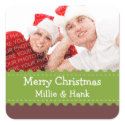 Crafty Green ribbon photo Merry Christmas sticker sticker