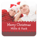 Crafty red ribbon photo Merry Christmas sticker sticker