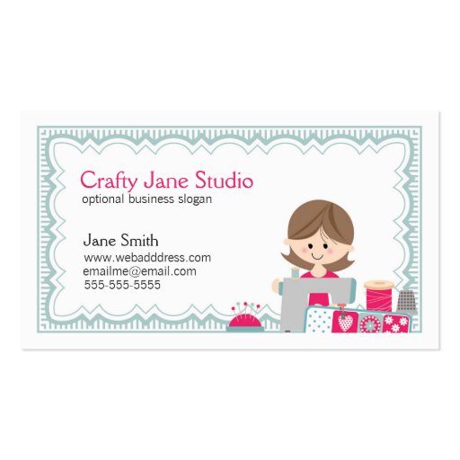 Crafty Sewing Business Card Design Zazzle