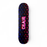Craig pink fire Skatersollie skateboard.