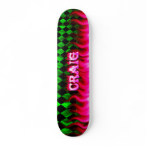 Craig pink fire Skatersollie skateboard.
