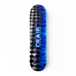 Craig skateboard blue fire and flames design