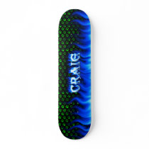 Craig skateboard blue fire and flames design