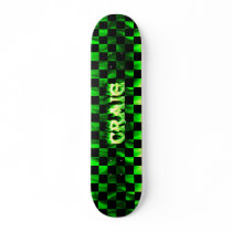 Craig skateboard green fire and flames design