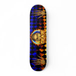 Craig skull real fire and flames skateboard design