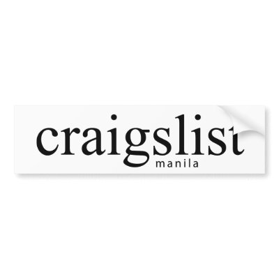 Craigslist Manila Bumpersticker Bumper Sticker by craigslist