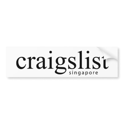 Craigslist Singapore Bumpersticker Bumper Sticker by craigslist