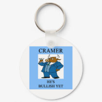 cramer  stock market investing joke keychains