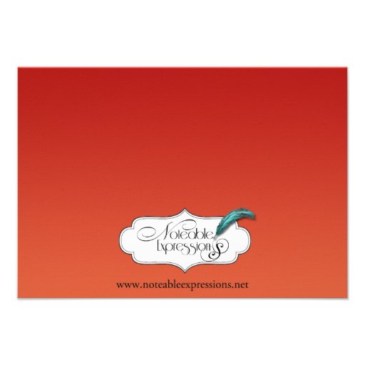 Cranberries on Orange Stripe Wedding Hotel Insert Announcement