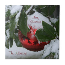 cranberry Christmas tile tiles