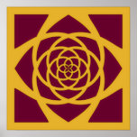 Cranberry &amp; Gold Mandala Poster