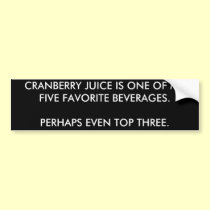 Cranberry Juice Bumper Sticker. bumper stickers