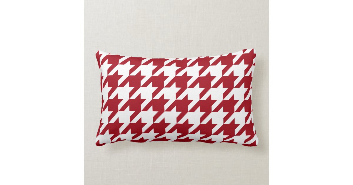 Cranberry Red White Huge Houndstooth Pillow Zazzle