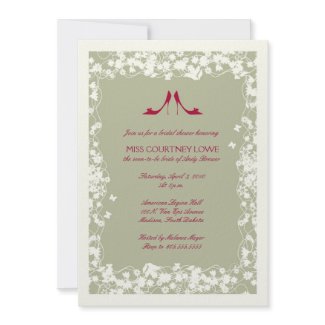 Cranberry Shoes Bridal Shower Invitation invitation