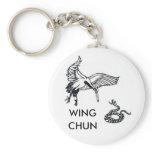 crane and snake, WING, CHUN keychains