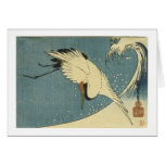 Crane and Wave, Hiroshige Card
