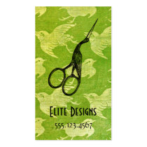 crane asian vintage hair stylist scissors green business cards
