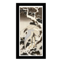 Crane on a Pine Tree (black) posters by akaJUSTIN Crane on a Pine Tree (black) posters