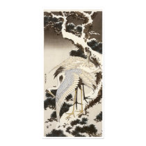 Crane on a Pine Tree (canvas) posters by akaJUSTIN Crane on a Pine Tree (canvas) posters