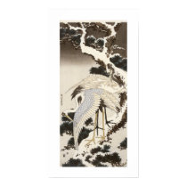Crane on a Pine Tree posters by akaJUSTIN Crane on a Pine Tree posters