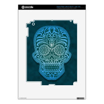 Cráneo azul decorativo del azúcar iPad 3 skins