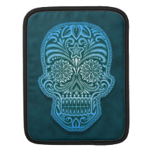 Cráneo azul decorativo del azúcar manga de iPad
