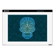 Cráneo azul decorativo del azúcar calcomanías para 38,1cm portátiles