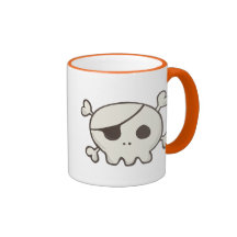 Cráneo del pirata del bebé y taza de la bandera pi